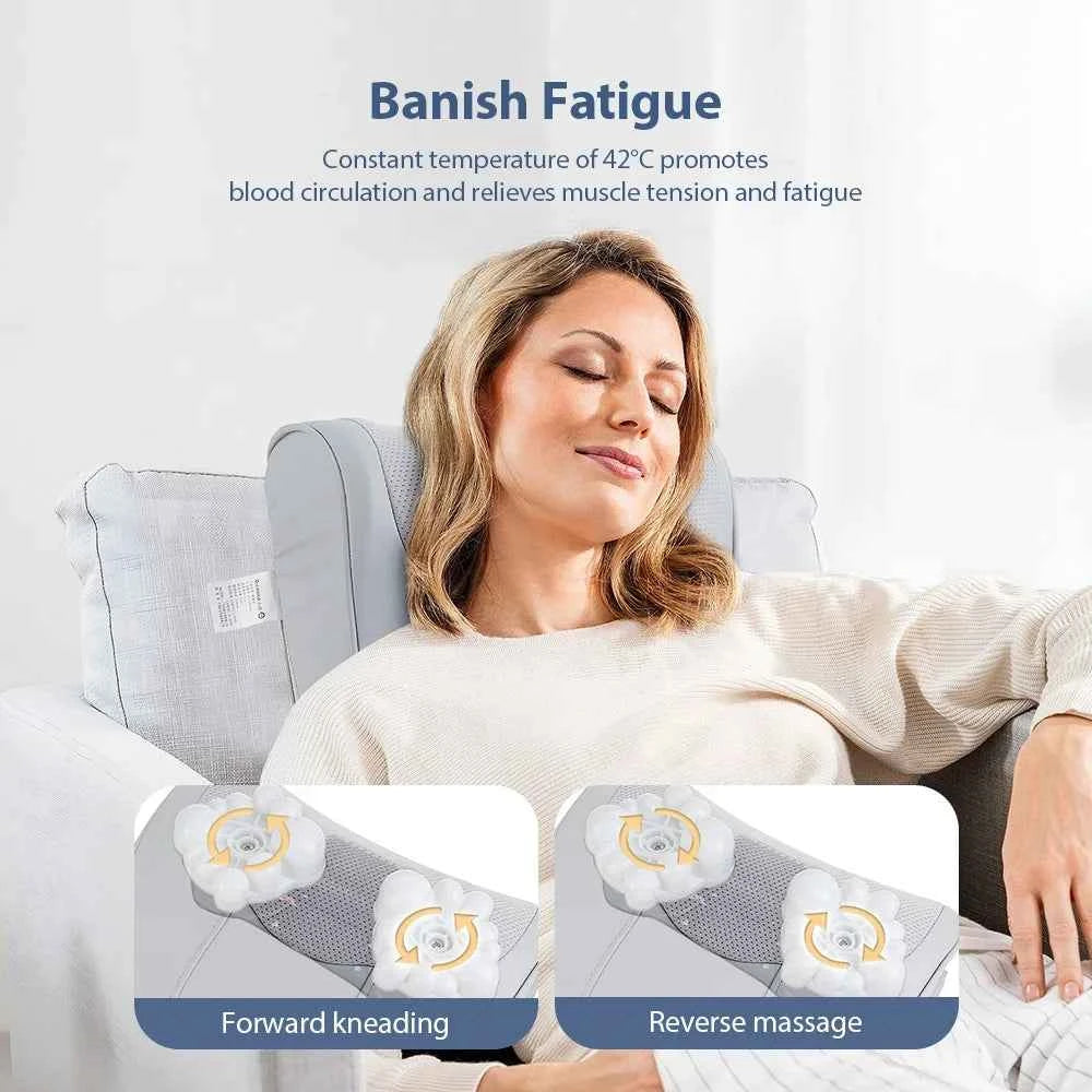 RelaxPro Electric Neck & Shoulder Massage Pillow - Soothing Kneading Relief for Back & Cervical Comfort