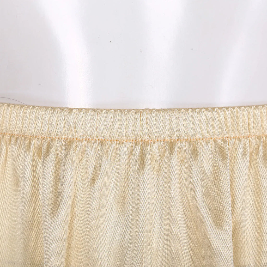 Womens Petticoat Skirt Solid Half Slip Underskirt Summer Elastic Waist Inner Lining Midi Skirt Long Underskirt for Party Dress