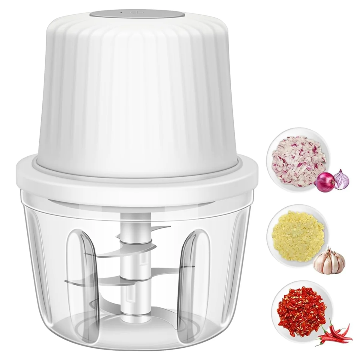 ABQR 400ML Electric Garlic Chopper, 6 Blades Garlic Grinder Mini , USB Portable Veggie Chopper,Garlic Mincer