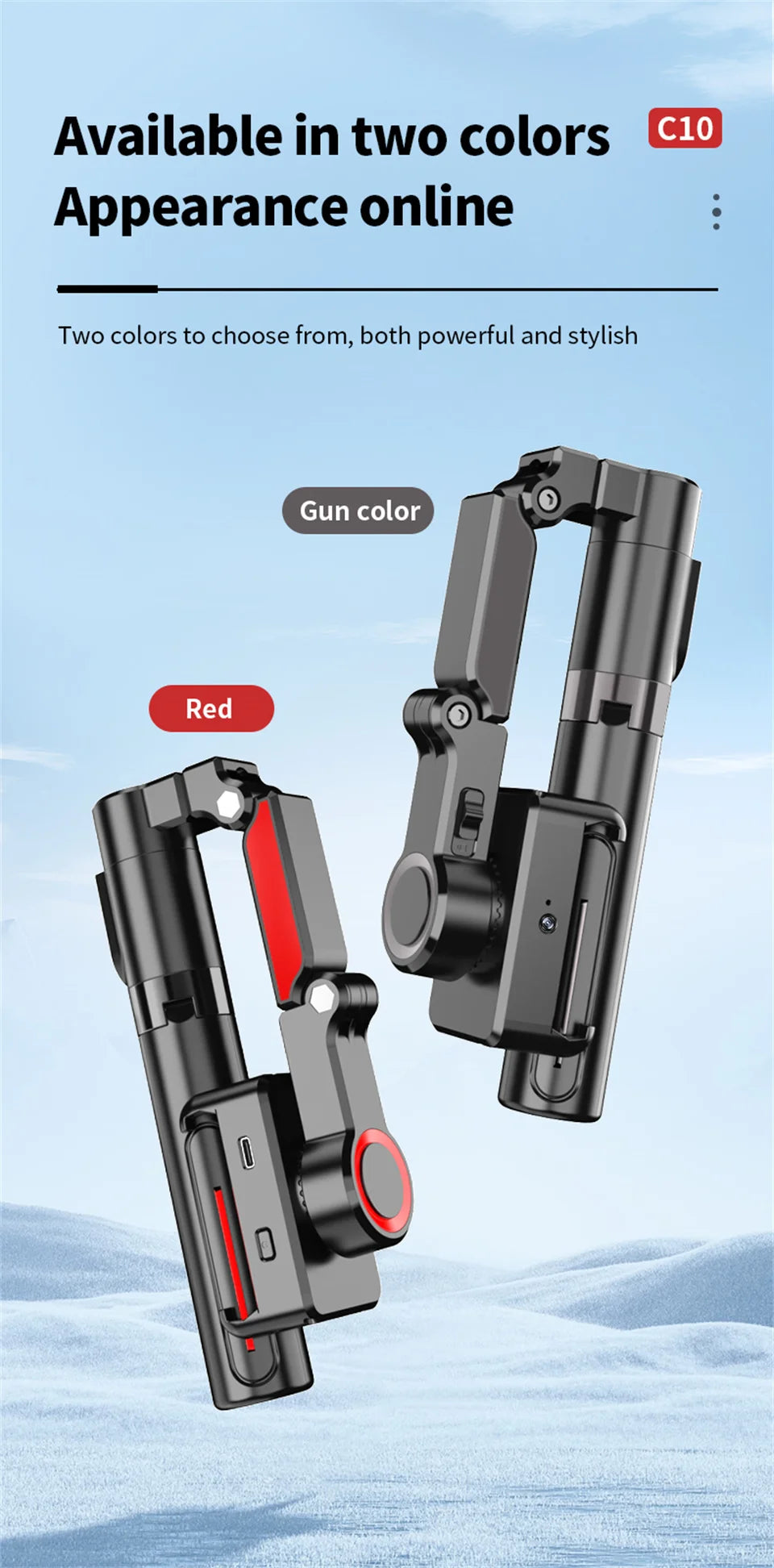 COOL DIER C10 AI face tracking Gimbal For Phone Stabilizer, 360 Auto Rotation Desktop Follow Gimbal with Remote for Smartphone