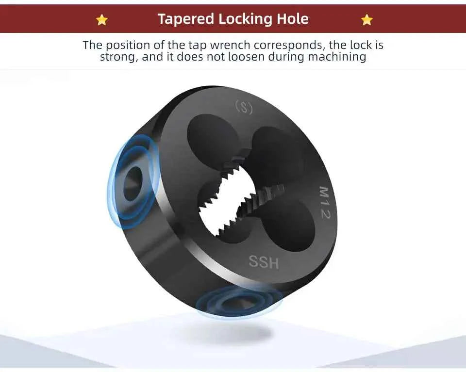 SIQICNC Round Dies ISO Right Hand Thread Tap HSS Tool M3-M20