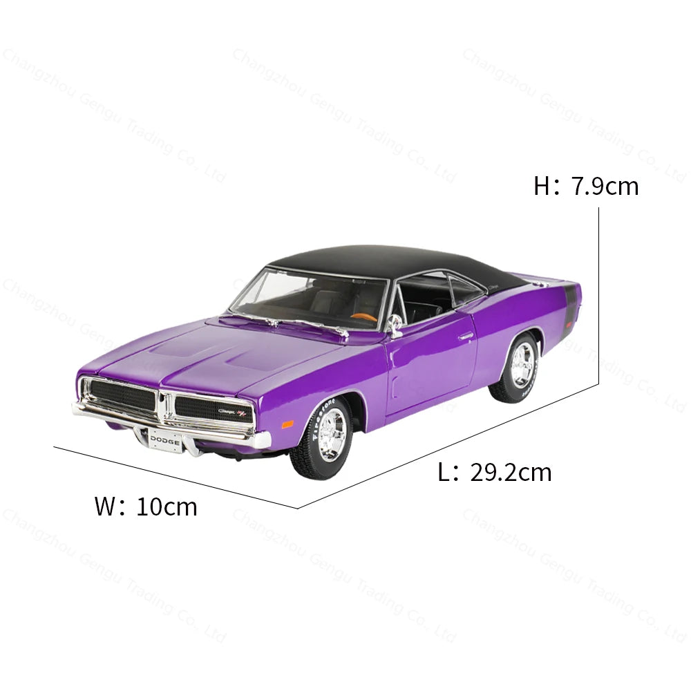 Maisto 1:18 1969 Dodge Charger R/T Sports Car Static Die Cast Vehicles Collectible Model Car Toys