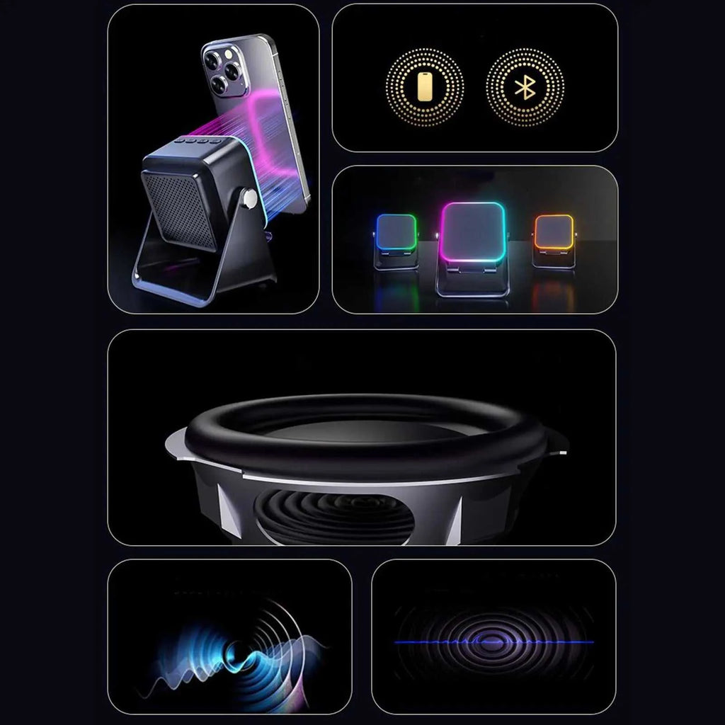 2026 Induction Speaker With Light Foldable Station Phone Speaker Stand 10W For Home Office Travel Christmas Birthday Men Women The jack market .AU The jack market .AU Accessories Electronics $ 73 14:193#Black