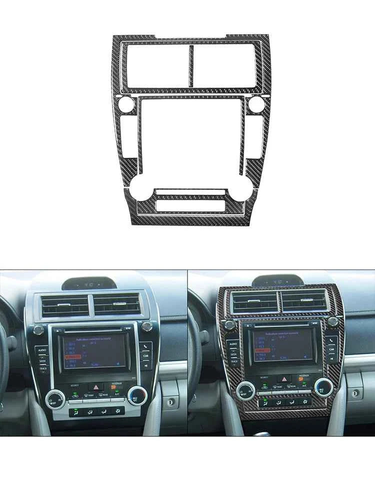 Carbon Fiber Material Black Stickers Cover Trim For Toyota Camry 2012 2013 2014 Car Interior Decorative Accessories