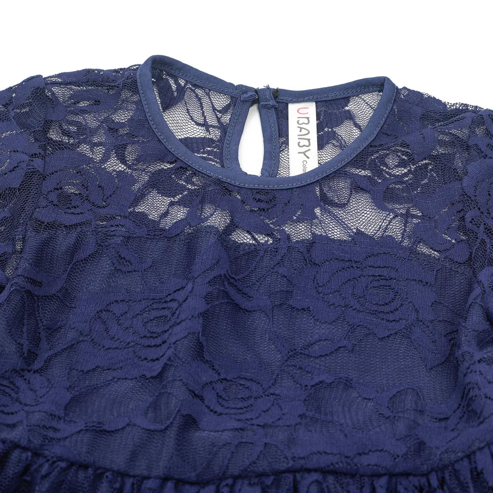 Princes Girls Lace Flower Girl Dress - Elegant Wedding Party Wear for Ages 2-12