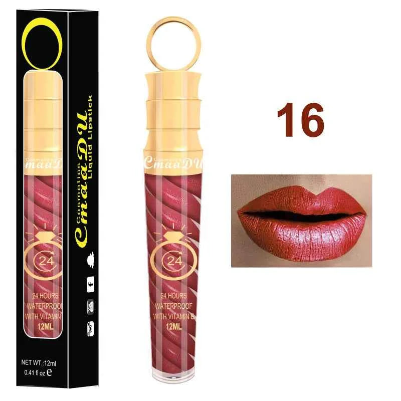 1 Pcs Matte Lip Gloss Waterproof Selection Spiral Glossy Lipstick Long-lasting Non-stick Cup Non-fading Exquisite Gift