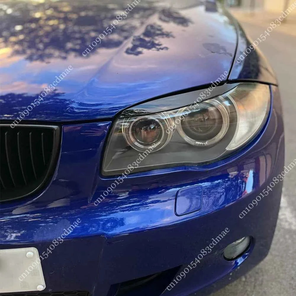 2pcs Car Headlight Eye Lid Covers Black Trim ABS Carbon Fiber Eye-catching For BMW 1 Series E87 E88 E81 E82 Eyelids Brows