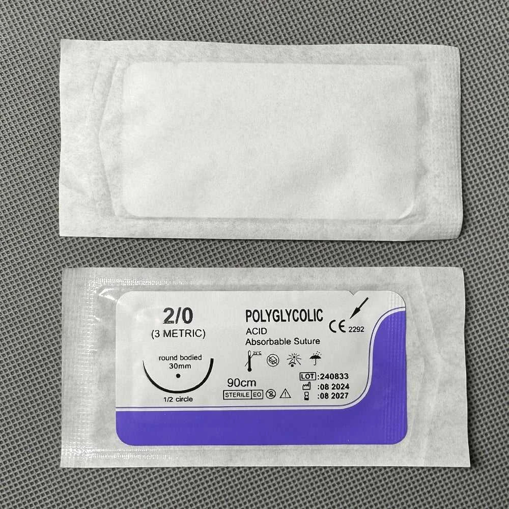 Absorbable Suture Thread Pet Dog PGA Veterinary Surgical Sutures With Needle Polyglycolic Acid Sterile Animal Pet Use 90cm 1box The jack market .AU The jack market .AU Home $ 37 14:175#1(4METRIC)