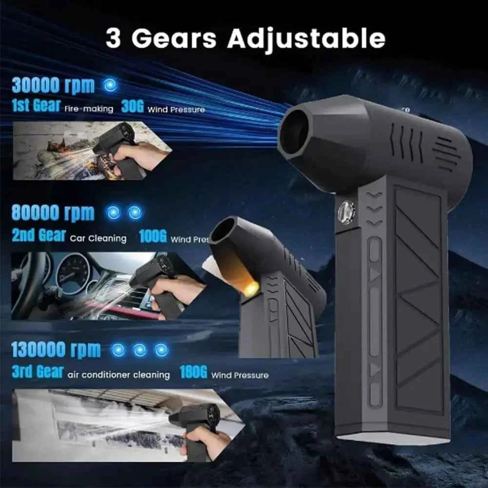 130000RPM Turbofan Powerful Snow Blower 52M/S Jet Fan 6000Mah Brushless Motor Handheld Duct Portable Type-C Charging