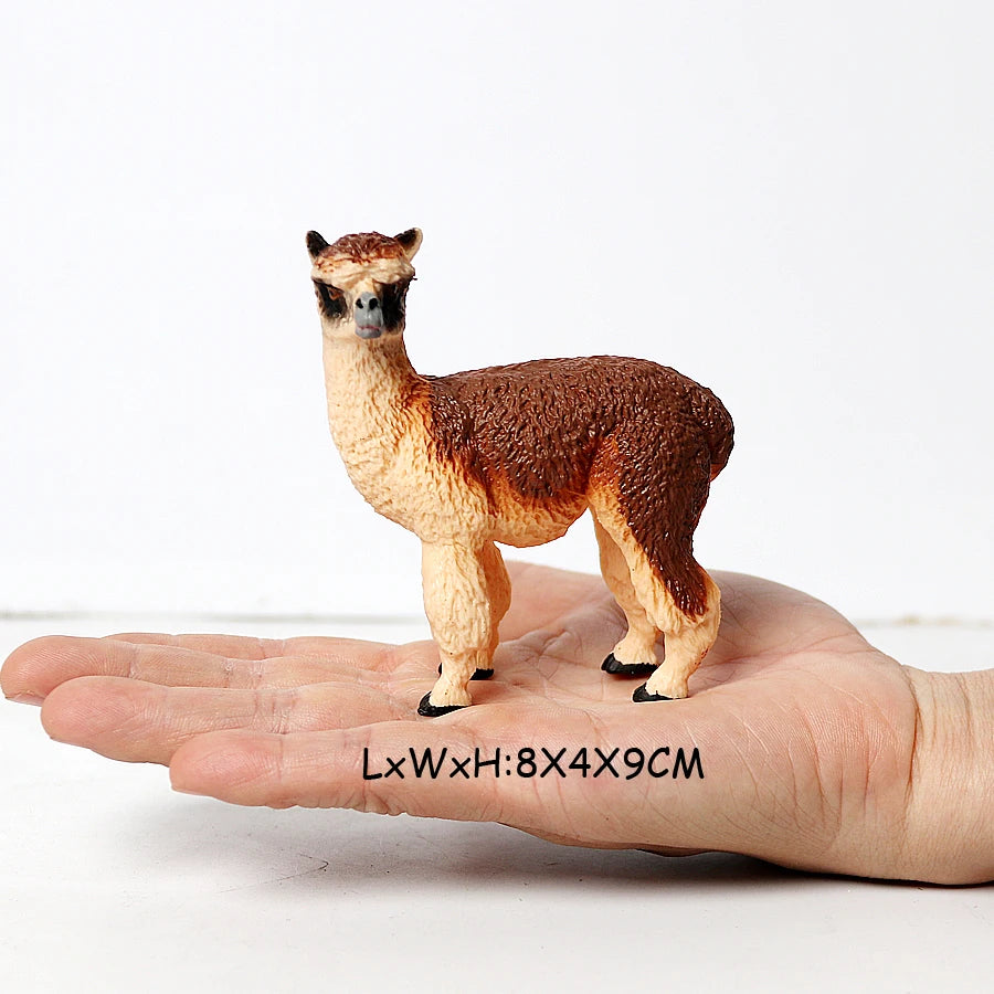 Realistic Farm World Alpaca Animal Model Figures Llama Toy Figurine Zoo Education Collection Home Decor Playset Kids Gifts