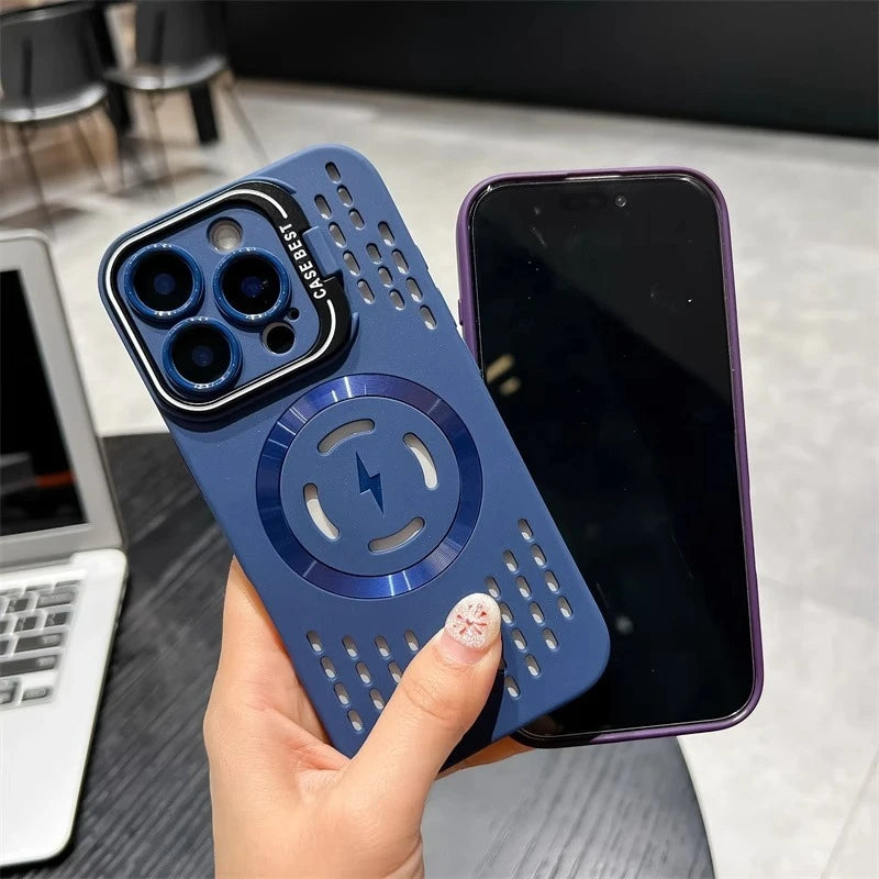 MagSafe Heat-Dissipating Case for iPhone 11-16 Pro Max Plus - Magnetic Bracket Bumper Back Cover