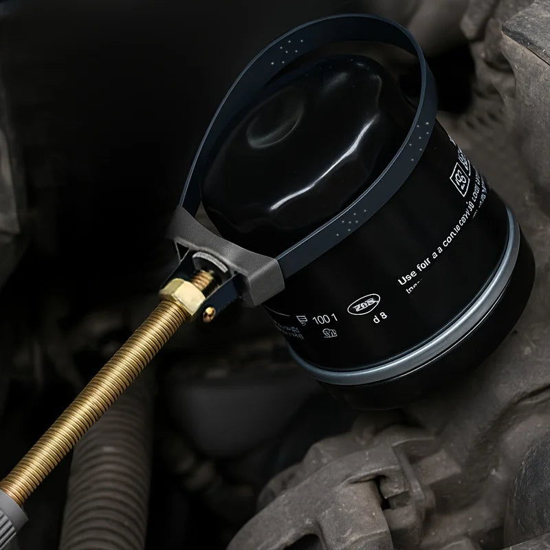 1-Piece Car Oil Filter Removal Tool with Adjustable Diameter, Suitable for Various Vehicle Models, Top Quality Ergonomic Handle Design, Oil Filter Wrench, Essential Tool for Auto Repair Shops
