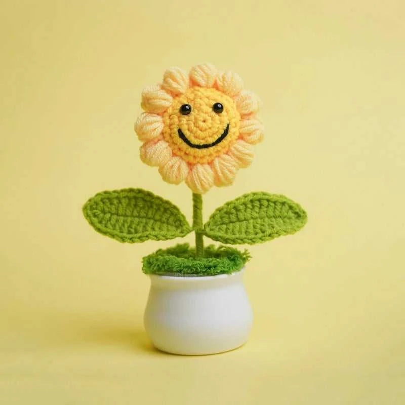 Sunflower Crochet Flower Artificial Hand Woven Flowers Finished Girasol Crochet Plants Wedding Guest Gifts Desktop Decoration The jack market .AU The jack market .AU $ 23 14:200013901#S27