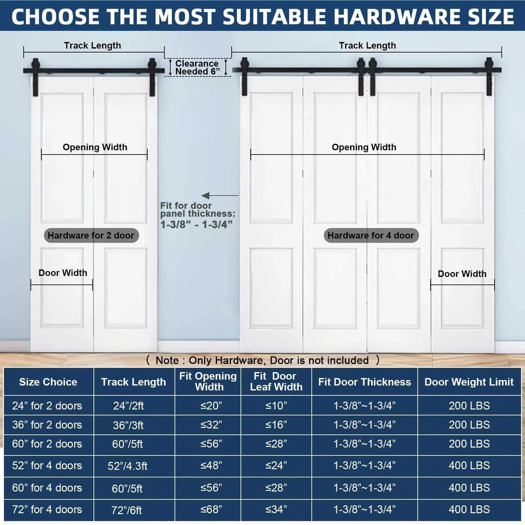 Heavy Duty Bi-Folding Sliding Barn Door Hardware Kit Quiet Side-Mounted Roller – 2/4 Bifold Doors For Closet Laundry Bedroom The jack market .AU The jack market .AU Home $ 150 14:350850#72in for 4 Doors;200007763:201336101