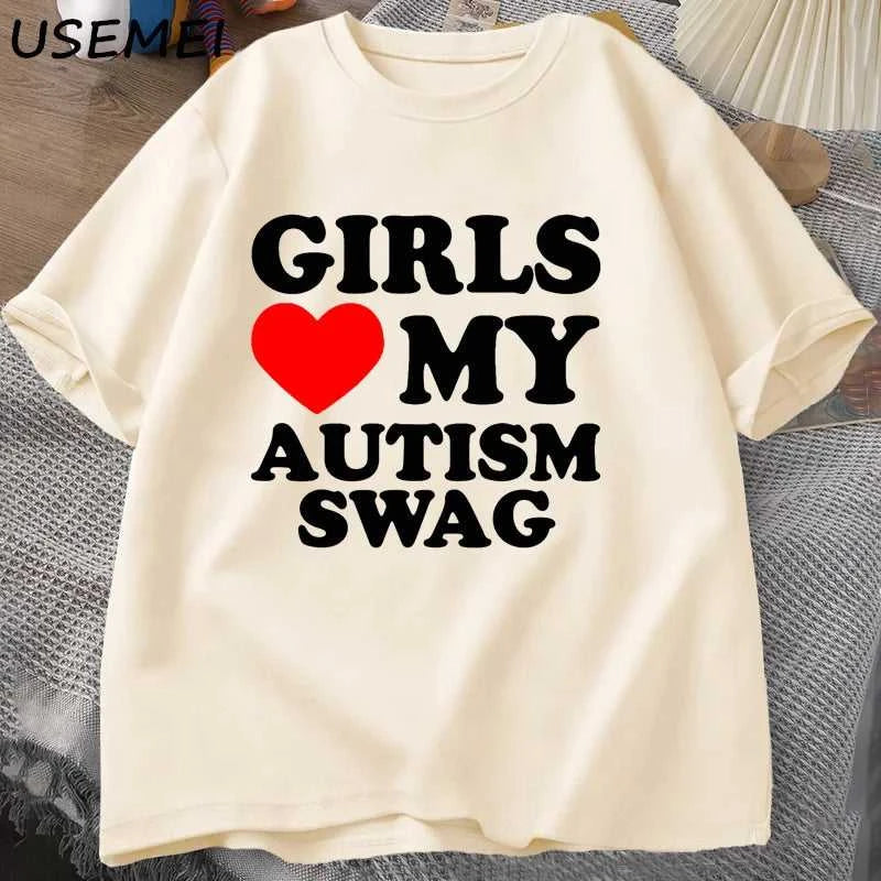 Girls Boys Love My Autism Swag T Shirt Women Men Funny Autistic Girls Awareness Idea T-Shirt Couple Lover Short Sleeve Tees The jack market .AU The jack market .AU Men Fashion $ 30 14:193;5:100014064