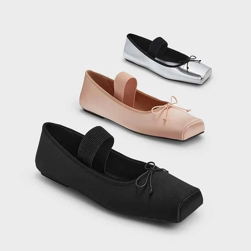 sweet pink silk flat shoes woman square toe bowtie ballet flats silver leather mary janes shoes elastic band moccasions women The jack market .AU The jack market .AU Step Up Your Style: Trendy Shoes for Every Occasion! $ 79 14:771#silver;200000124:200000333