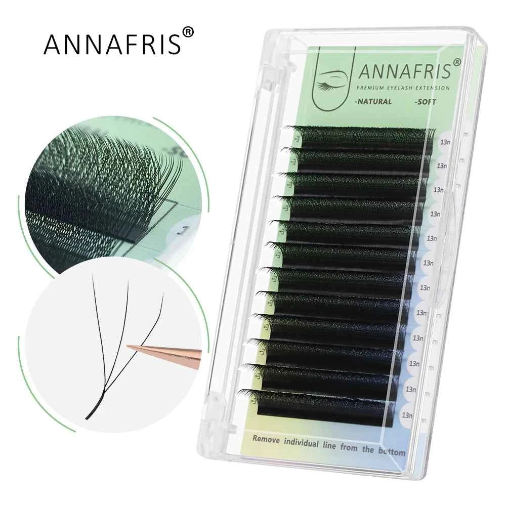 ANNAFRIS Premium Mink Eyelash Extensions - 5 Cases, 16 Rows, C/DD Curl for Stunning, Natural Volume