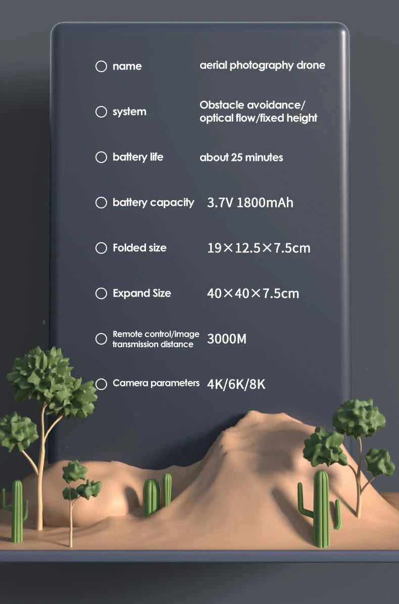 Drone 8K Professional Drones 4K HD Aerial Photography Obstacle Avoidance Quadcopter Helicopter RC Distance 3000M The jack market .AU The jack market .AU Drones $ 95 14:350852#Black Avoid Dual 8K
