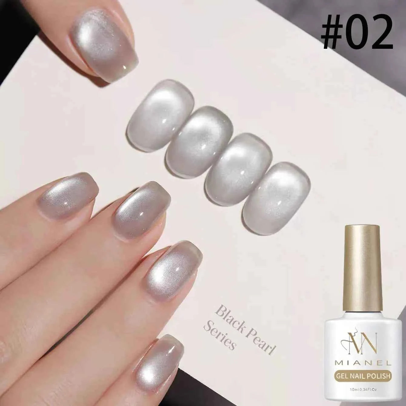 10ML 1-8pcs 2026 New Style Clear Universal White Glass Beads Cat Eye Magnet Gel Nail Polish Suitable For Toe Nails White Nails