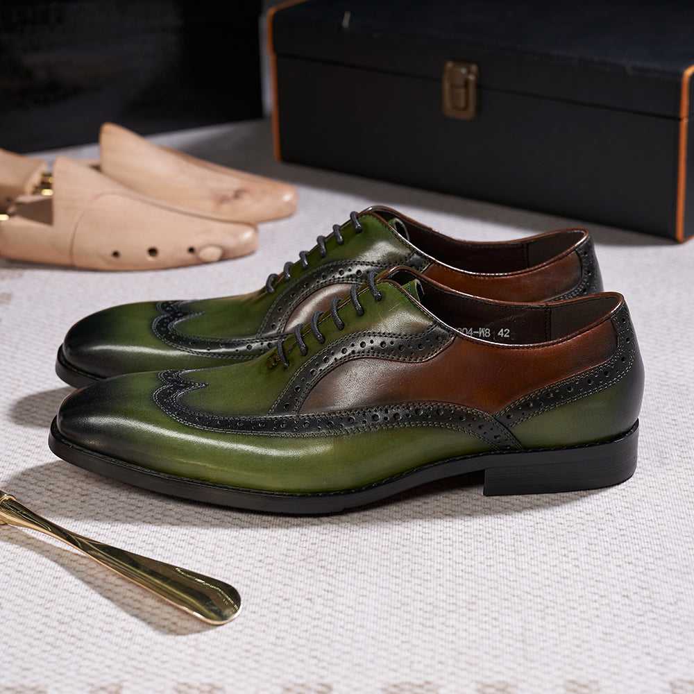 Luxury Italian Men's Oxfords Genuine Leather Brogue Wingtip Wedding Party Dress Shoes for Men Classic Lace-Up Office Formal Shoe The jack market .AU The jack market .AU Step Up Your Style: Trendy Shoes for Every Occasion! $ 130 14:175#Green;200000124:200000288#US 7.5