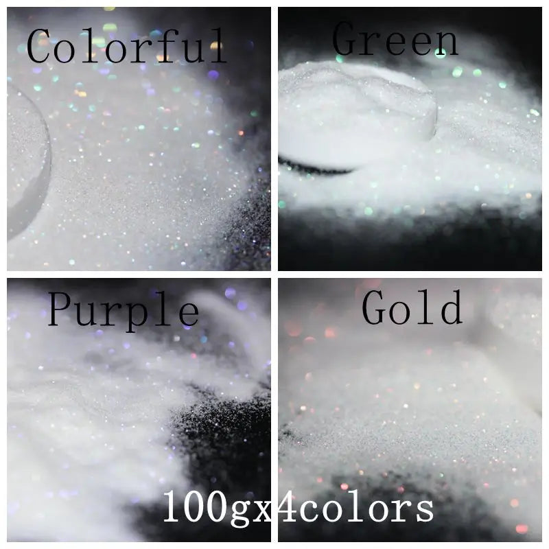 0.1mm Extra Fine Holographic White Colorful Shinning Glitter Spangle Dust for DIY lipstick,Cosmetics,Nail Art Craft Decoration