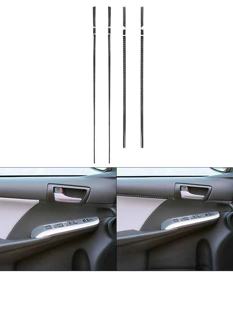 Carbon Fiber Material Black Stickers Cover Trim For Toyota Camry 2012 2013 2014 Car Interior Decorative Accessories