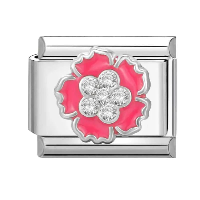 2024 Fashion Pretty Sweet Colour Rose Flower Charm Italian Links Fit 9mm Stainless Steel Bracelet Making DIY Jewelry The jack market .AU The jack market .AU Jewellery & Chains $ 51 200001033:361187#No.6