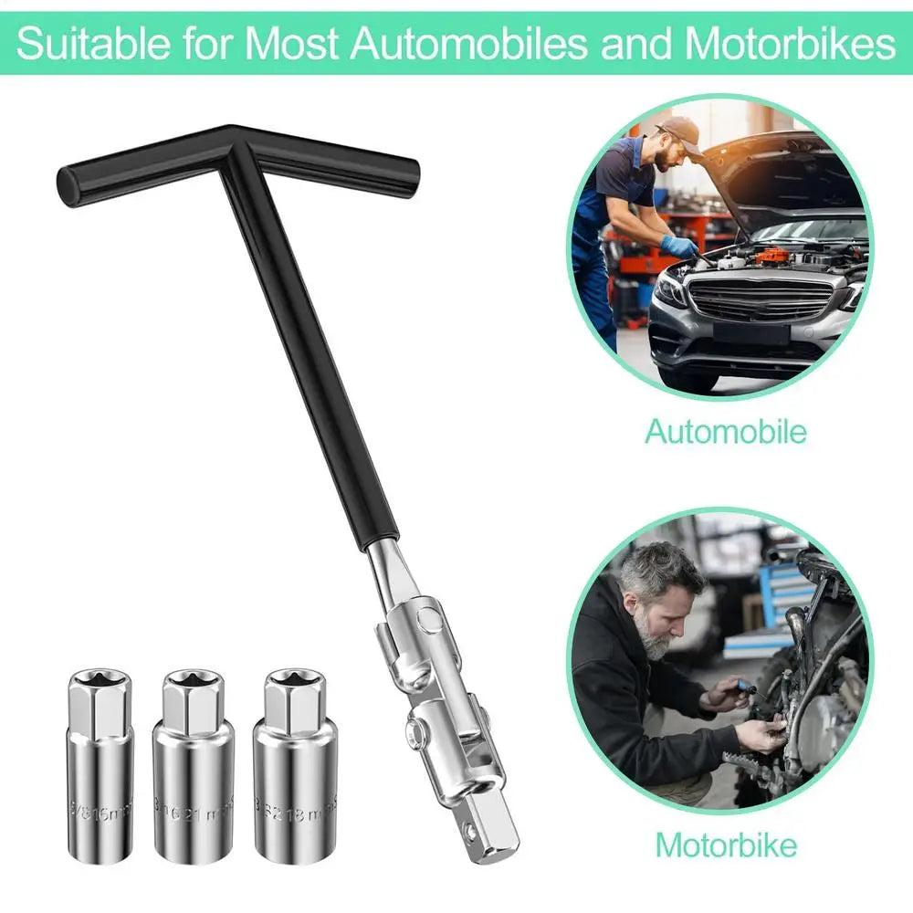 Spark Plug Sleeve T-shape 16/18/21mm  Auto Motorcycle Spark Plug Removal Tools 4PCS Auto Repair Tool Set  Removal Tool