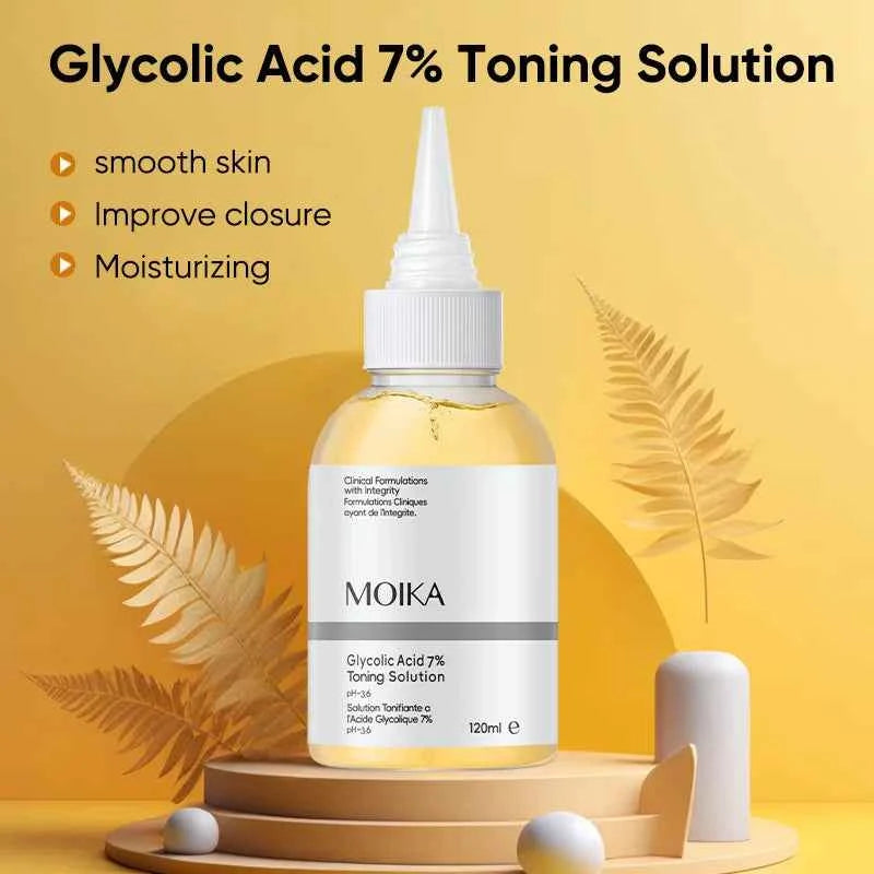 120ml Hydrating 7% Glycolic Acid Face Toner AHA Pore Minimizing Serum Facial Exfoliating Moisturizing Face Lotion