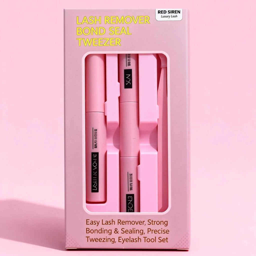 LuxeLash Eyelash Glue Kit - Long-Lasting Bond & Seal + Lash Remover + Precision Tweezers for Flawless Home Application