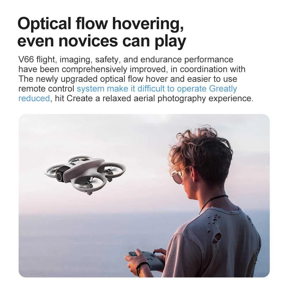 V66 Mini Drone 4K Profesional Dual Camera Headless Mode Obstacle Avoidance WiFi FPV Dron 360° Flip RC Quadcopter Toys for Kids The jack market .AU The jack market .AU Drones $ 85 14:10#Grayish White