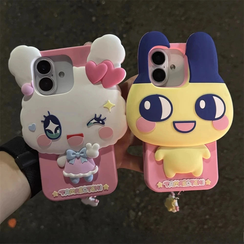 Cute 3d Tamagotchi Phone Case Suitable For Iphone 16 Promax Iphone 15 Cute Mametchi Lovelitchisilicone Phone Case