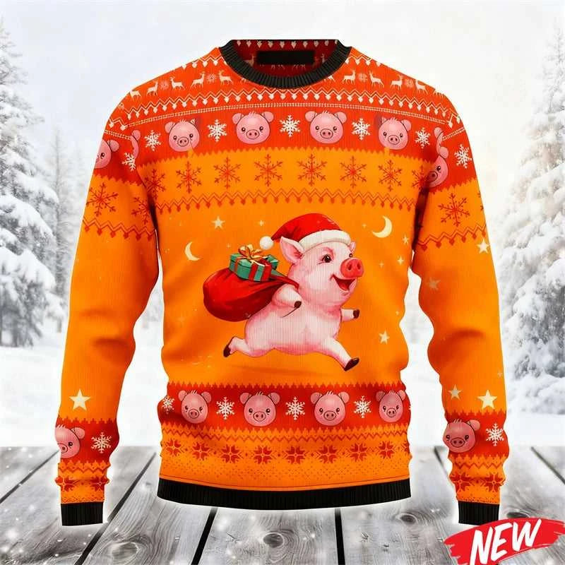 2026 Ugly Christmas Sweater For Men Cute Animal Pig Pattern Oversized Sweatshirt Family New Year Holiday Round Neck Hoodie The jack market .AU The jack market .AU Men Fashion $ 40 14:365458#Swea-ZXA68967;5:100014065