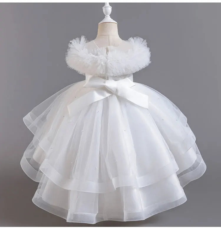 GlamourKids Elegant Lace Mesh Sleeveless Evening Gown for Girls 3-12 - Perfect for Summer Parties