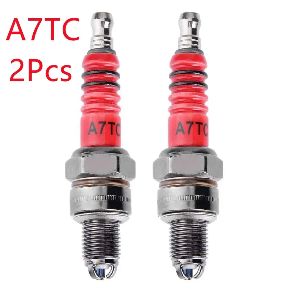 Racing Spark Plug 3 Triple Electrode A7TC D8TC For GY6 CG 50 70 110 125 150CC Motorcycle Atv Scooter Motorcycle Ignition 1/2Pcs