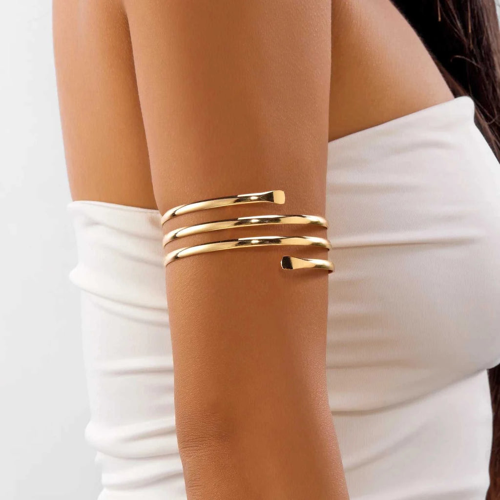 Minimalist Gold Color Spiral Upper Arm Cuff Bracelet for Women Boho Line Geometric Upper Cuff Bracelet Beach Festival Jewelry The jack market .AU The jack market .AU Jewellery & Chains $ 48 200001034:200004862#BR26Y0146