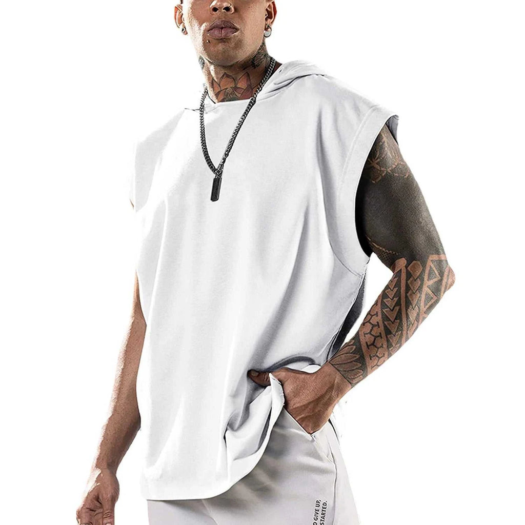 2026 Men Tank Top Fitness Training Pullover Leisure Fashion Sleeve Men's Hooded Vest Solid Color Tank Tops For Male The jack market .AU The jack market .AU Men Fashion $ 31 14:193;5:4183