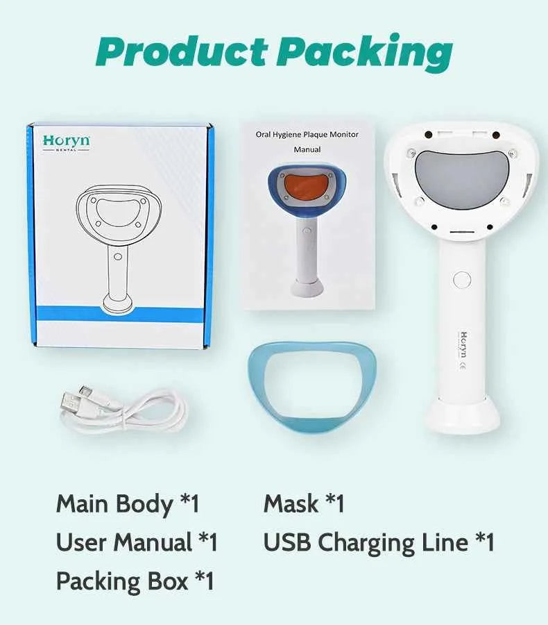 BrightSmile Plaque Detector - Portable Tool for Effortless Home Oral Hygiene for Adults & Kids