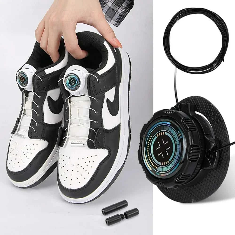 1pair Metal Wire Swivel Automatic Buckle Rope Sneaker ShoeLaces for Kids/Adult No Tie Shoe Laces Quick Lock Shoestrings Sneakers The jack market .AU The jack market .AU Step Up Your Style: Trendy Shoes for Every Occasion! $ 49 14:193#Black A Set