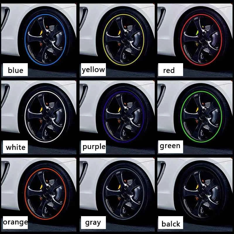 8M Car Wheel Rim Blades Protector Line Tire Guard Decorative Strip Rubber Moulding Trim More Color Car Sticker Styling