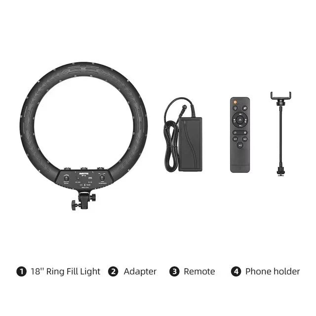 AMBITFUL 18" 21" 50W LED Ring Light Annular Lamp Bi-color 3000K-6000K  + Remote Control for Video YouTube Ringlight Makeup Light