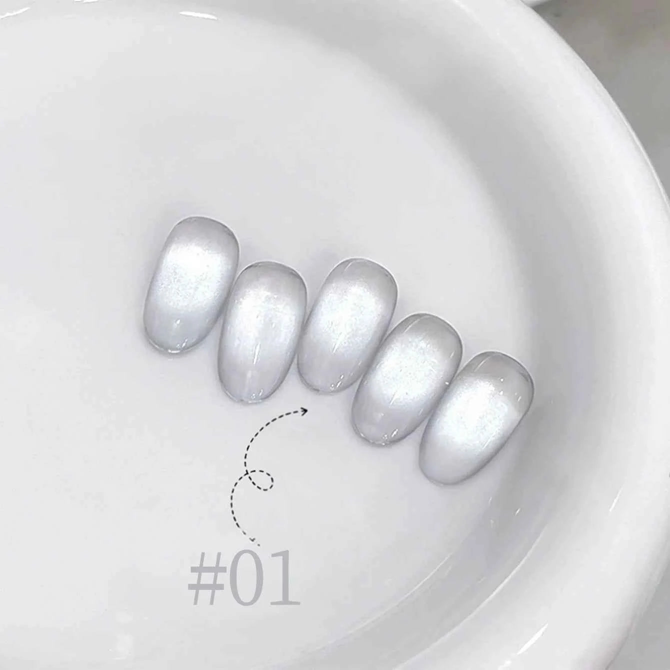 10ML 1-8pcs 2026 New Style Clear Universal White Glass Beads Cat Eye Magnet Gel Nail Polish Suitable For Toe Nails White Nails