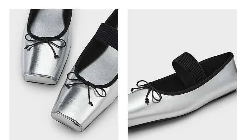 sweet pink silk flat shoes woman square toe bowtie ballet flats silver leather mary janes shoes elastic band moccasions women The jack market .AU The jack market .AU Step Up Your Style: Trendy Shoes for Every Occasion! $ 79 14:771#silver;200000124:200000333