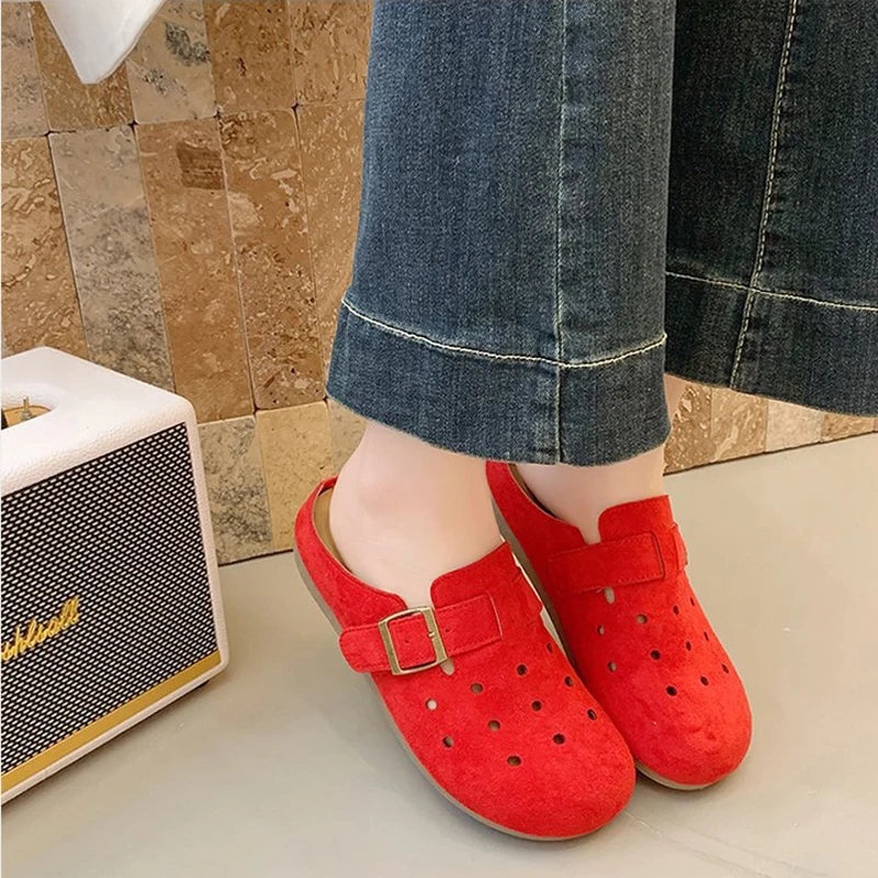 Shevalues 2025 Summer Women's Clogs Slippers With Adjustable Buckle Casual Outdoor Slides Soft Sole Comfortable Women's Sandals