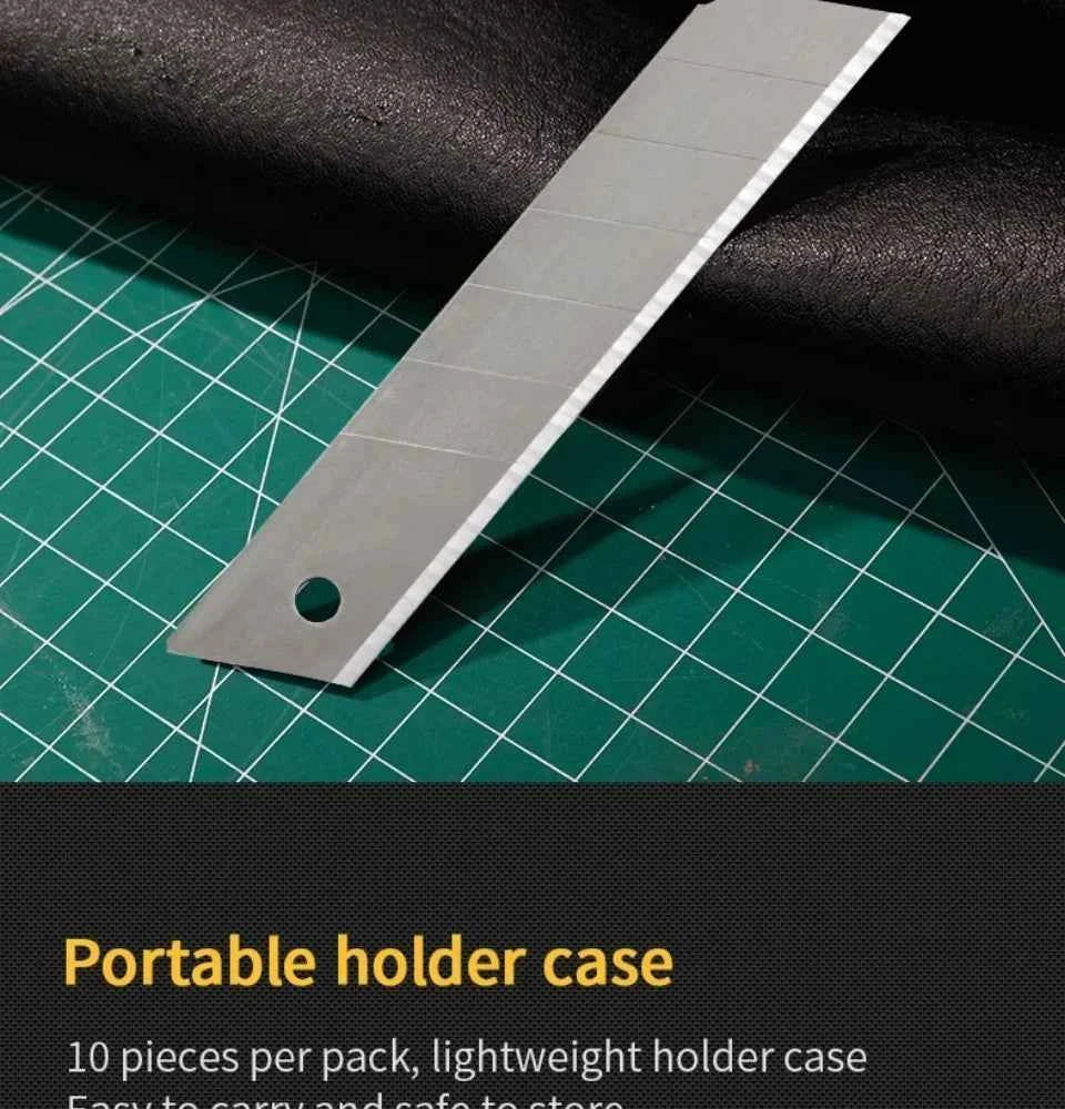 Deli 10Pcs Stainless Steel Snap-Off Utility Knife Blades for Retractable Cutters