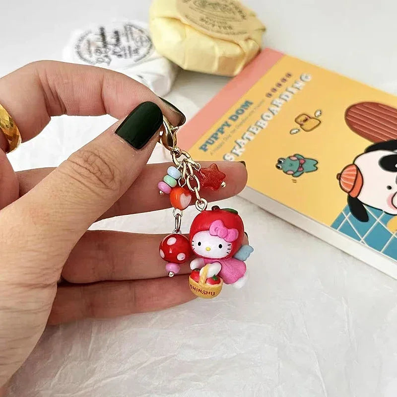 Sanrios Animal Kitty Cat Keychain Kawaii Cute Anime Hellokittys Cellphone Strap Pendant Purse Bag Charm Accessories Girls Gift