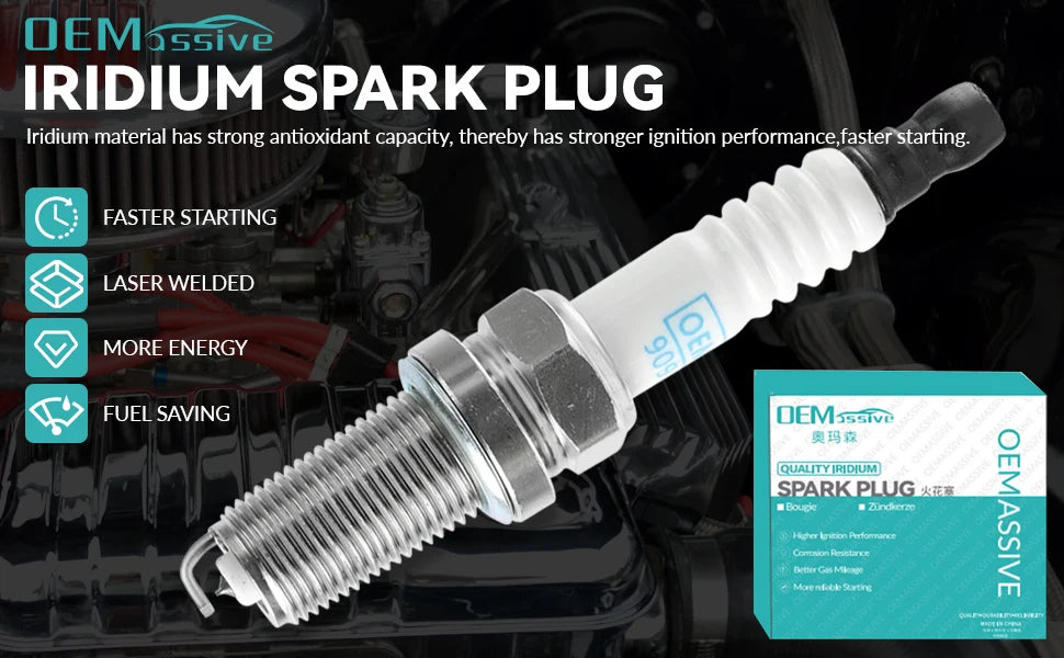 4Pcs OEMASSIVE 55576026 Iridium Spark Plugs （1.4L L4）For Chevrolet Trax Sonic Cruze 2011-2015 Opel ASTRA CORSA INSIGNIA Vauxhall