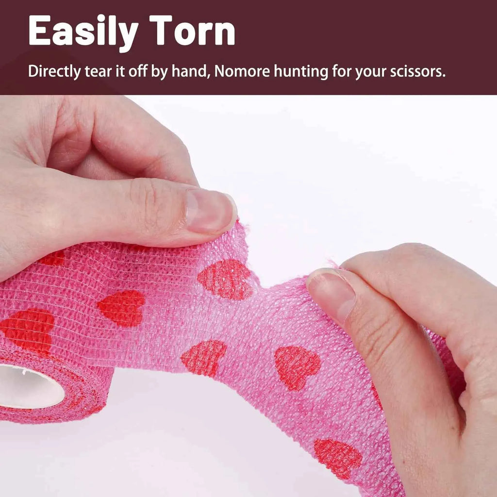 DM Love Tape Tattoo Handle Bandage Anti-slip Nonwoven Waterproof Disposable Self-adhesive Elastic Bandage Grip Cover Wrap