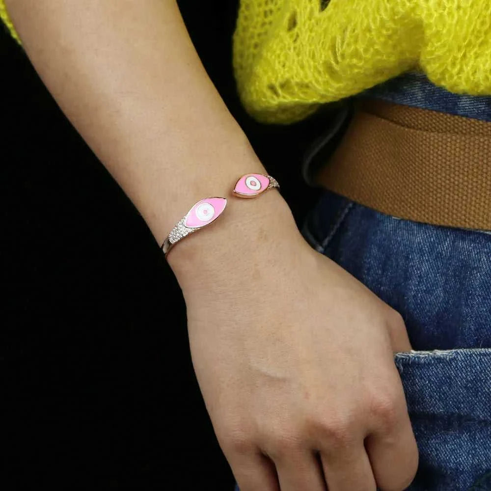 Turkish Evil Eye Pink Green Blue Enamel Cuff Bracelet for Women Paved White Cz Rose Gold Plated Color Bangles Fashion Jewelry The jack market .AU The jack market .AU Jewellery & Chains $ 57 166:202711811;200001034:361180#Pink