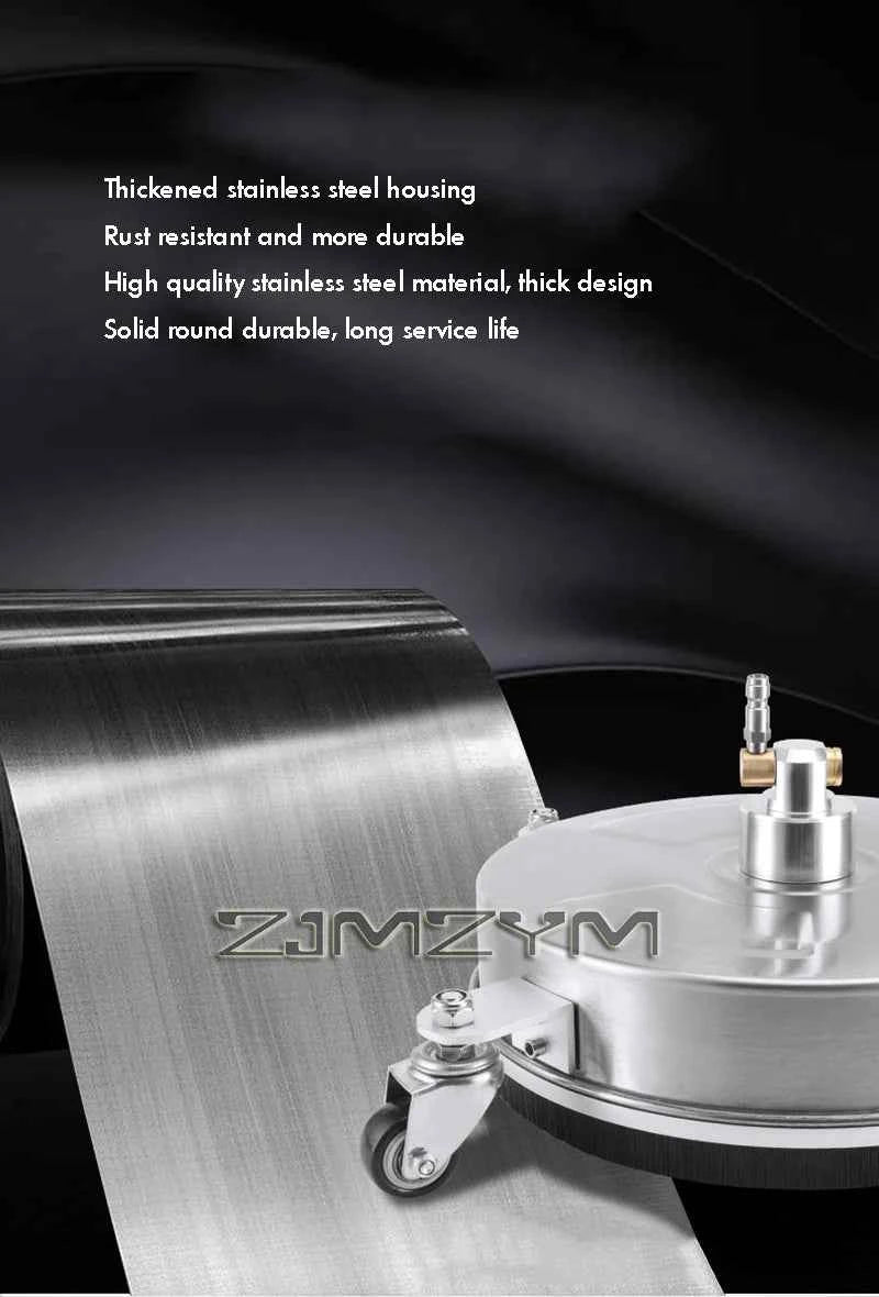 4000psi 13inch High Pressure Floor/Raod Washer Stainless Steel Washing Machine Patio Cleaner 1/4 With 4 Wheels